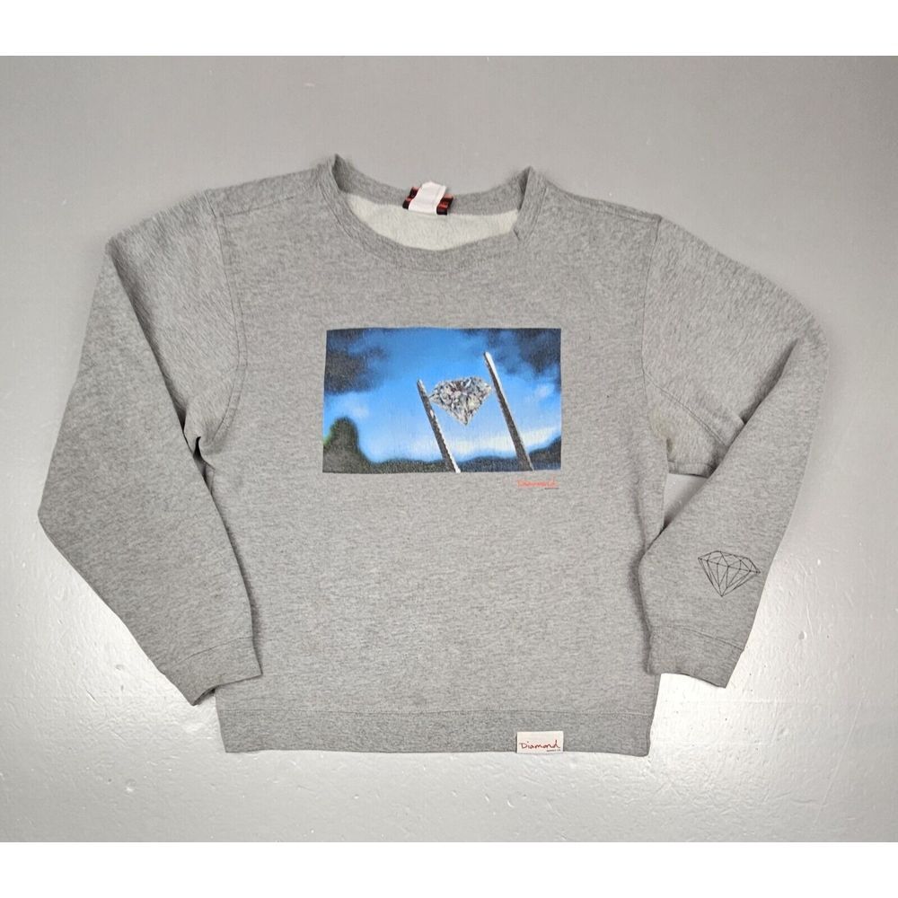 Diamond Supply‎ Co  Sweater Mens Size Medium. Grey Crewneck Longsleeve.